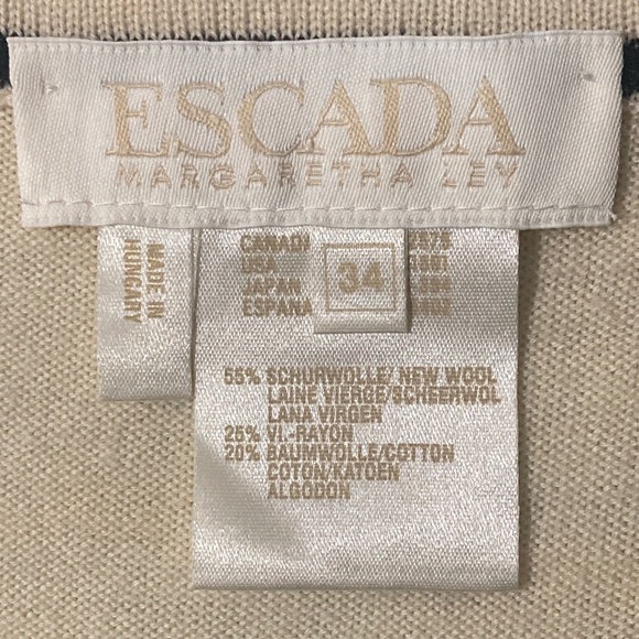 Escada Sleeveless Top, Cream and Black, Size 34 (Fits Like 2 or 4 US) - Picture 13 of 13